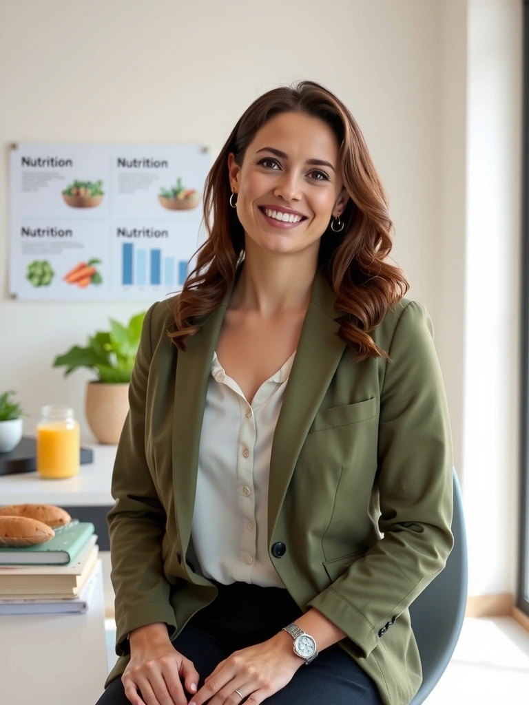 Diplomierte Ernährungsberaterin in moderner Praxisumgebung